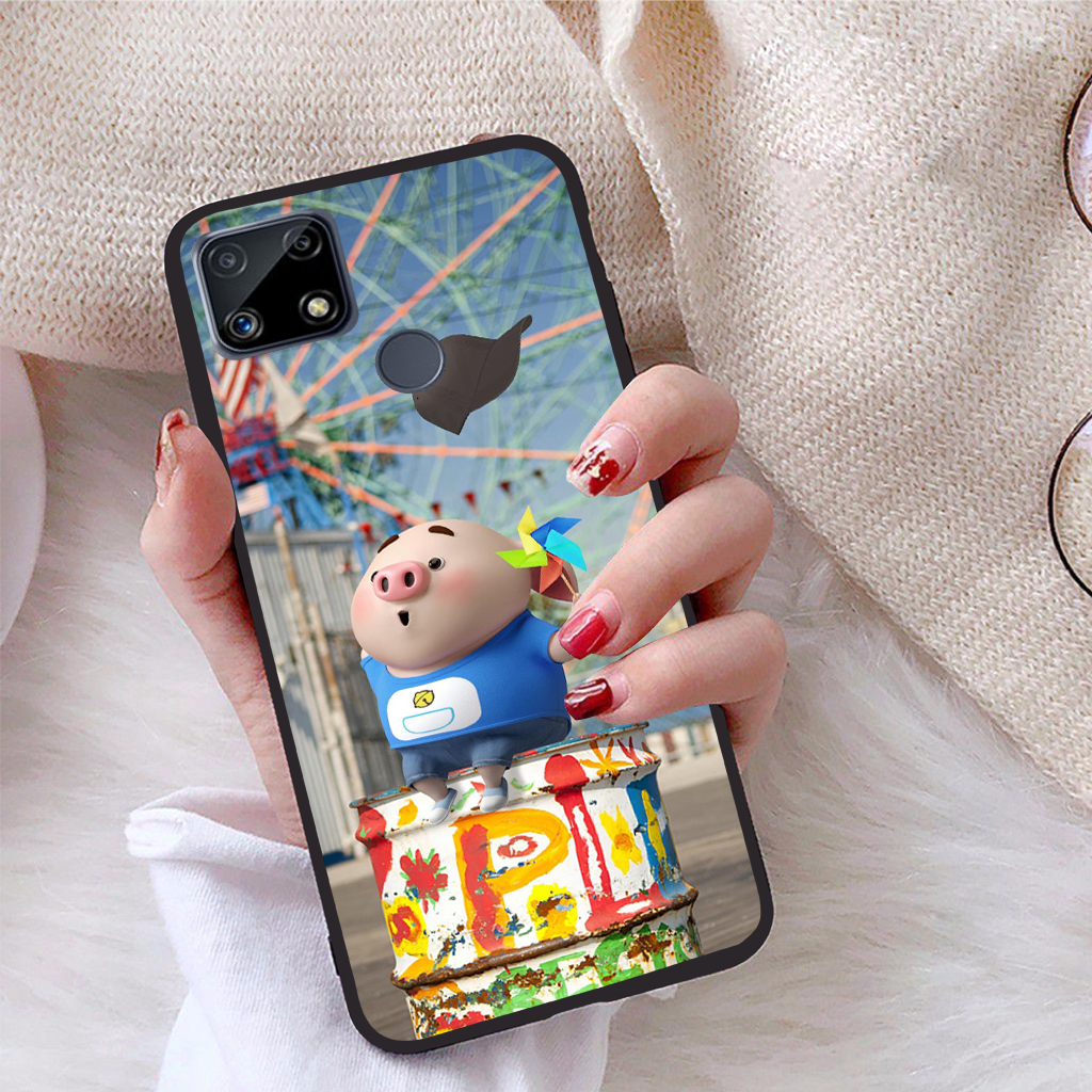 Ốp lưng Realme C25Y viền dẻo TPU BST Pig Cute