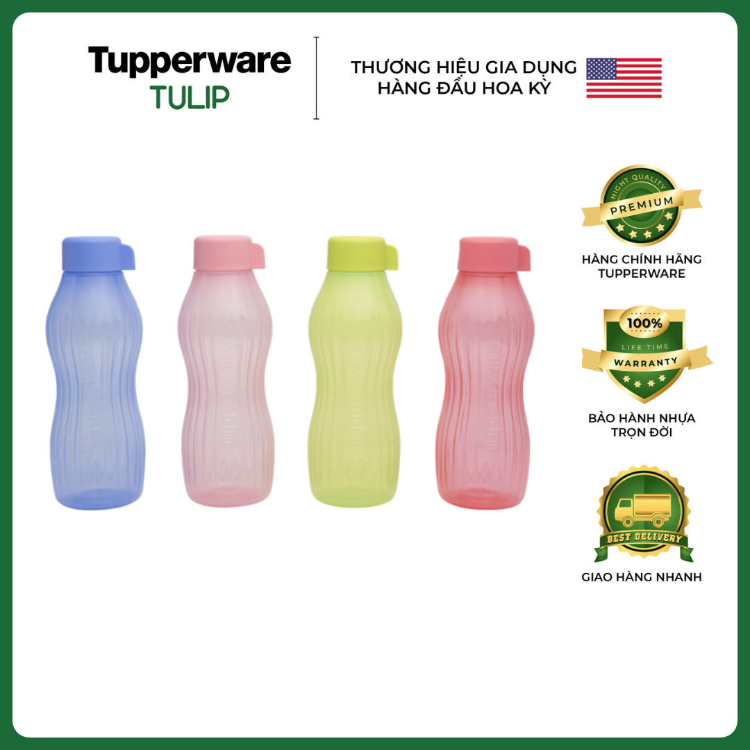 BÌNH NƯỚC ECO BOTTLE FREEZERABLE 880ML TUPPERWARE (4 màu) CHÍNH HÃNG 100%