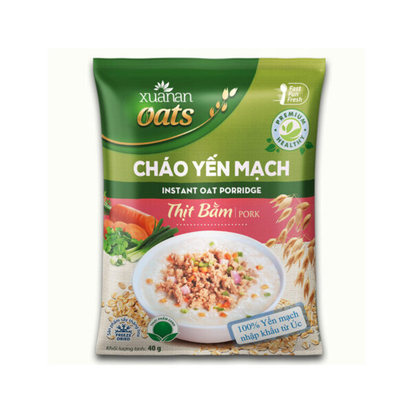 [ 01 thùng 30 gói ] Cháo Yến Mạch Ăn Liền Vị ( Rau Nấm - Thịt Bằm - Thịt Gà ) Xuân An.