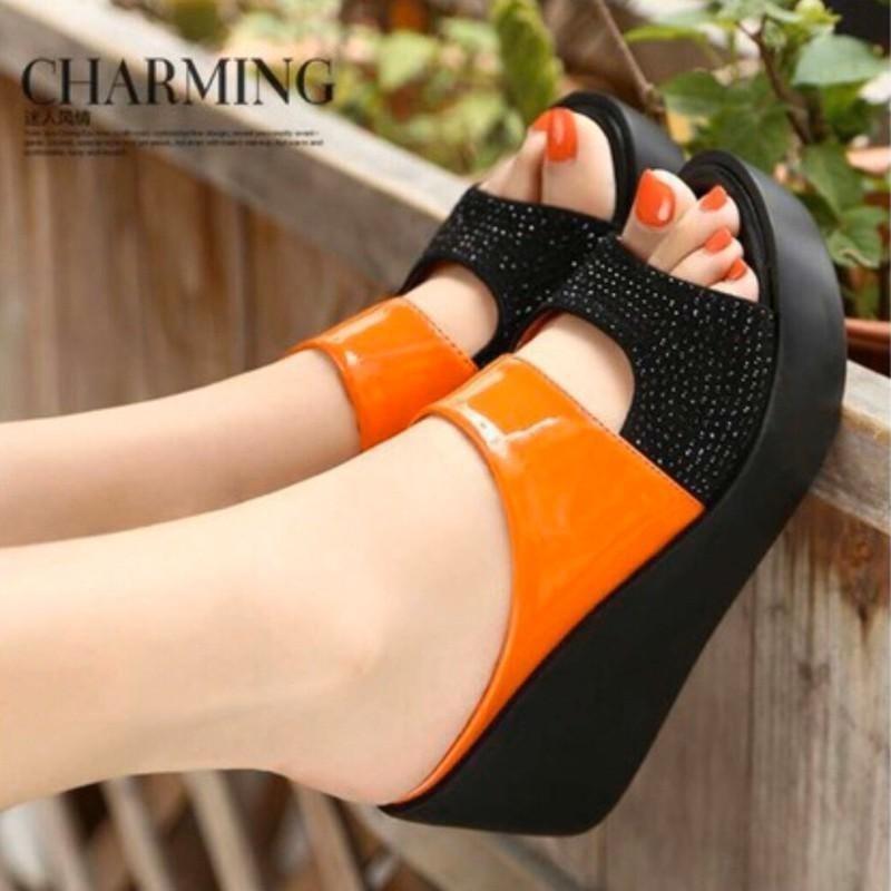 Dép xuồng Phối Kim Tuyến đế đúc thời trang korea