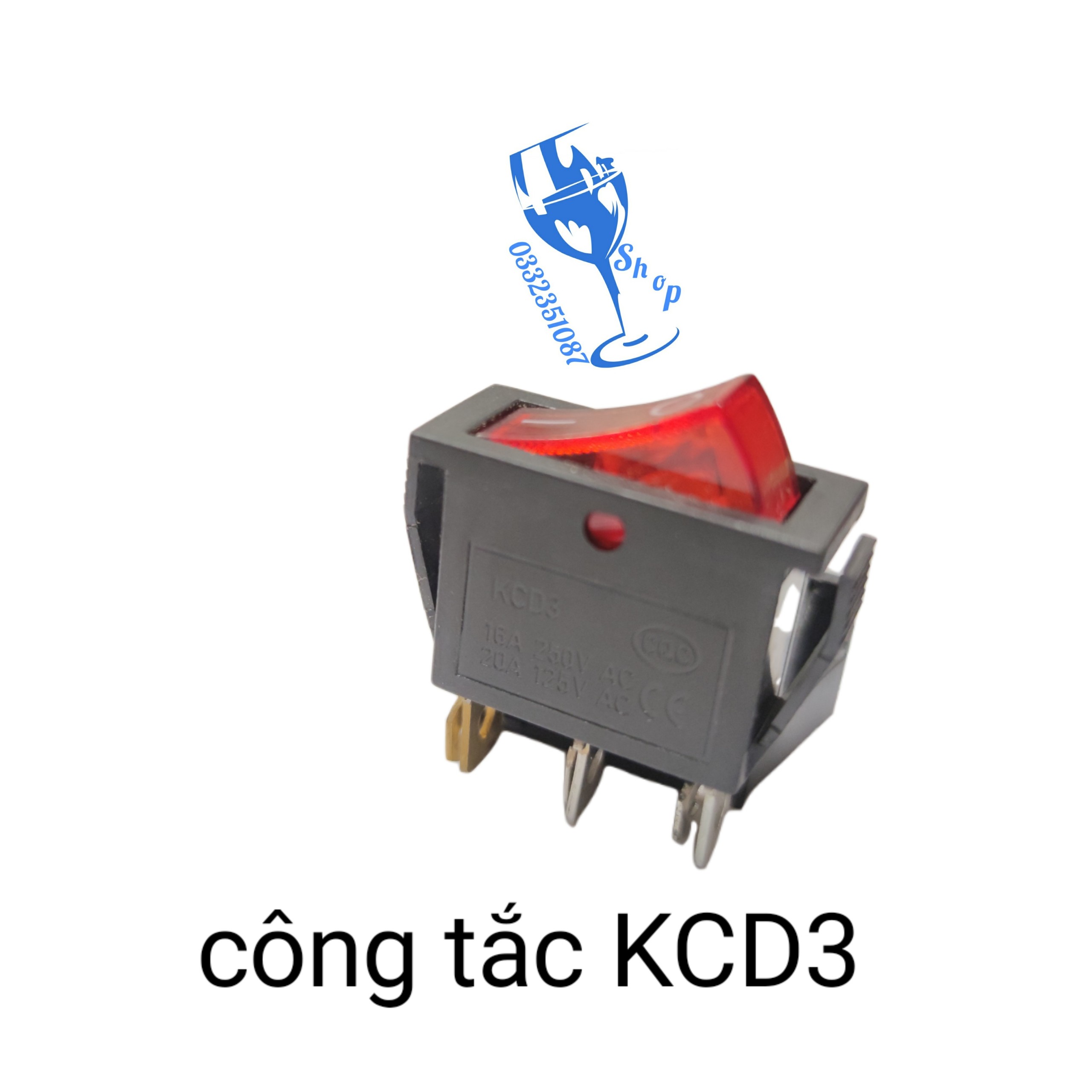 Công tắc KCD3 màu đỏ 1 chiếc , công tắc 3 chân màu đỏ shopgiadungluongyen
