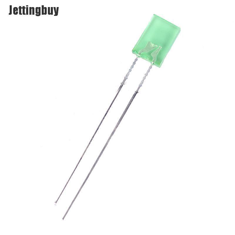 Jettingbuy 100pcs Rectangular Square LED Emitting Diodes Light Bulbs Yellow/Red/Blue/Green