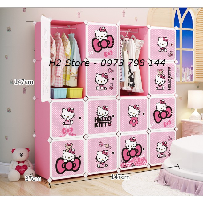 TỦ NHỰA LẮP GHÉP THÔNG MINH 16 Ô TREO GẤP QUẦN ÁO ĐA NĂNG ( tùy chọn mẫu )