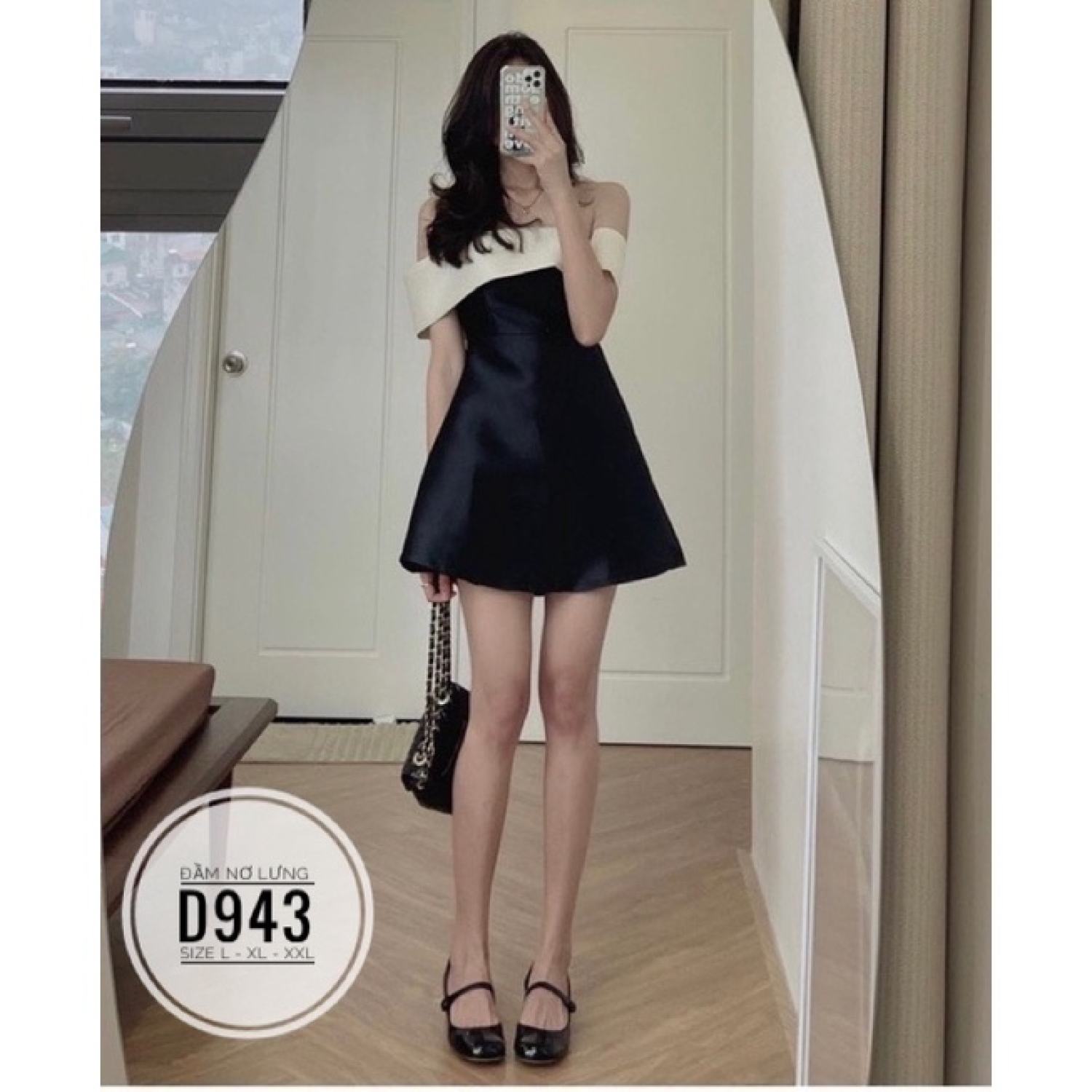 (60-90KG) MINSTORE Bigsize Đầm nơ lưng D943