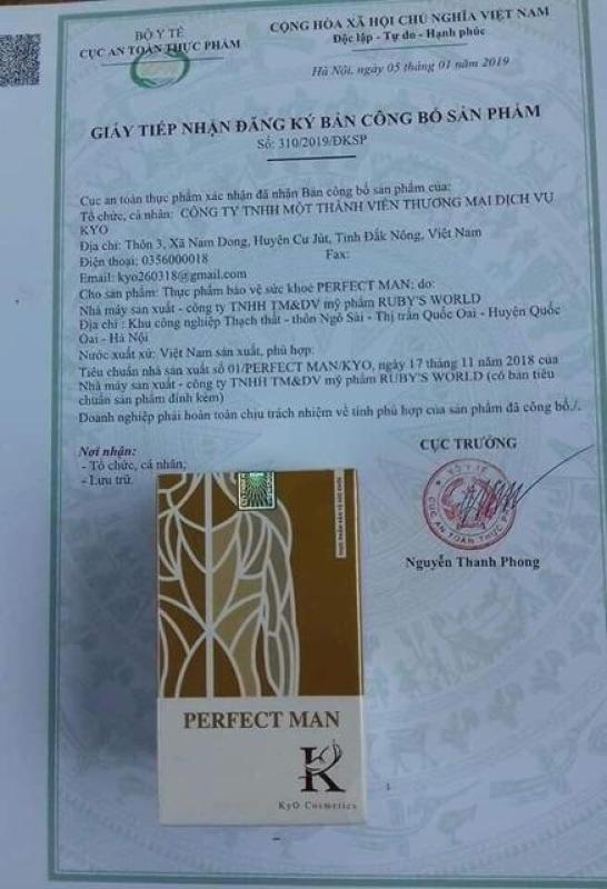 Perfect Man (Tăng Sinh Lý Nam, Bổ Thận Tráng Dương) nhập khẩu