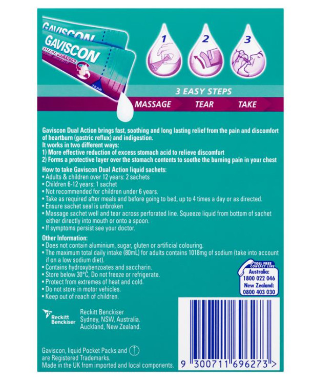 Gaviscon Liquid Dual Action 10ml 12 gói uống liền