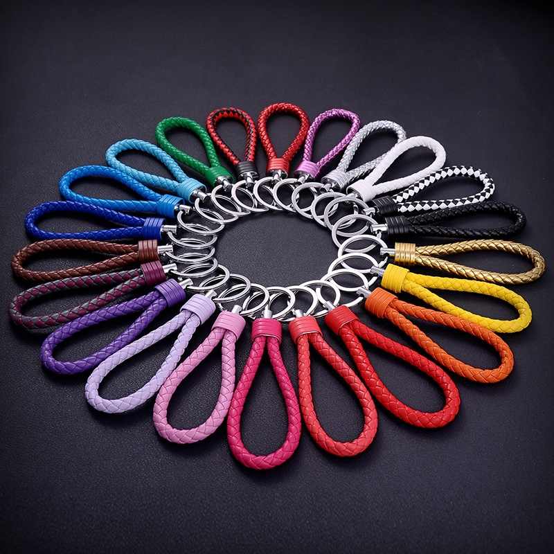 Móc khóa dây da pu nhiều màu