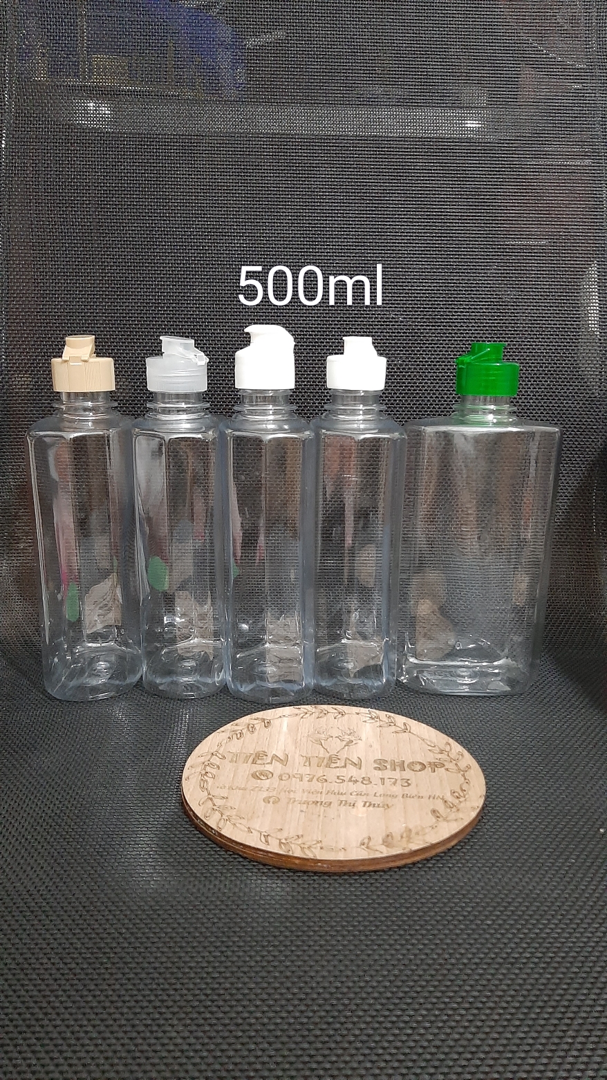 Chai nhựa trong chữ nhật 300ml-500ml nắp bật