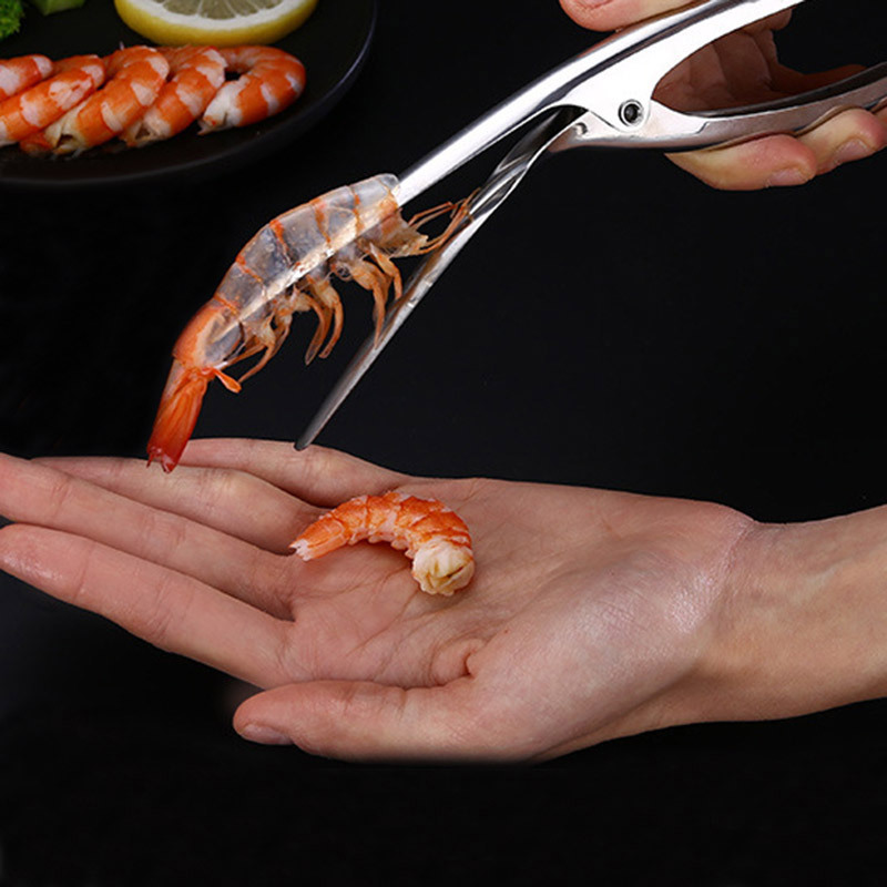 Dụng cụ lột vỏ tôm inox