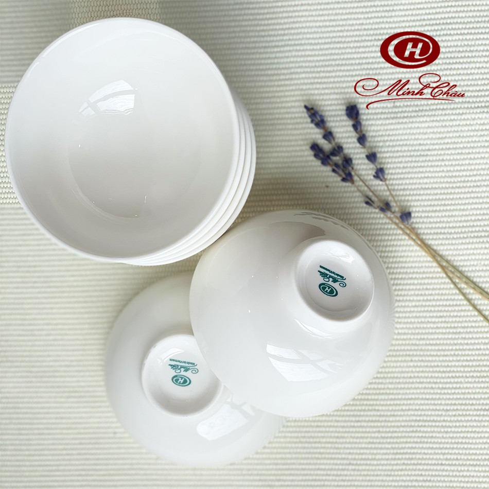 Bộ Bát Cơm Trắng Trơn 11cm - Sứ Minh Châu - C06
