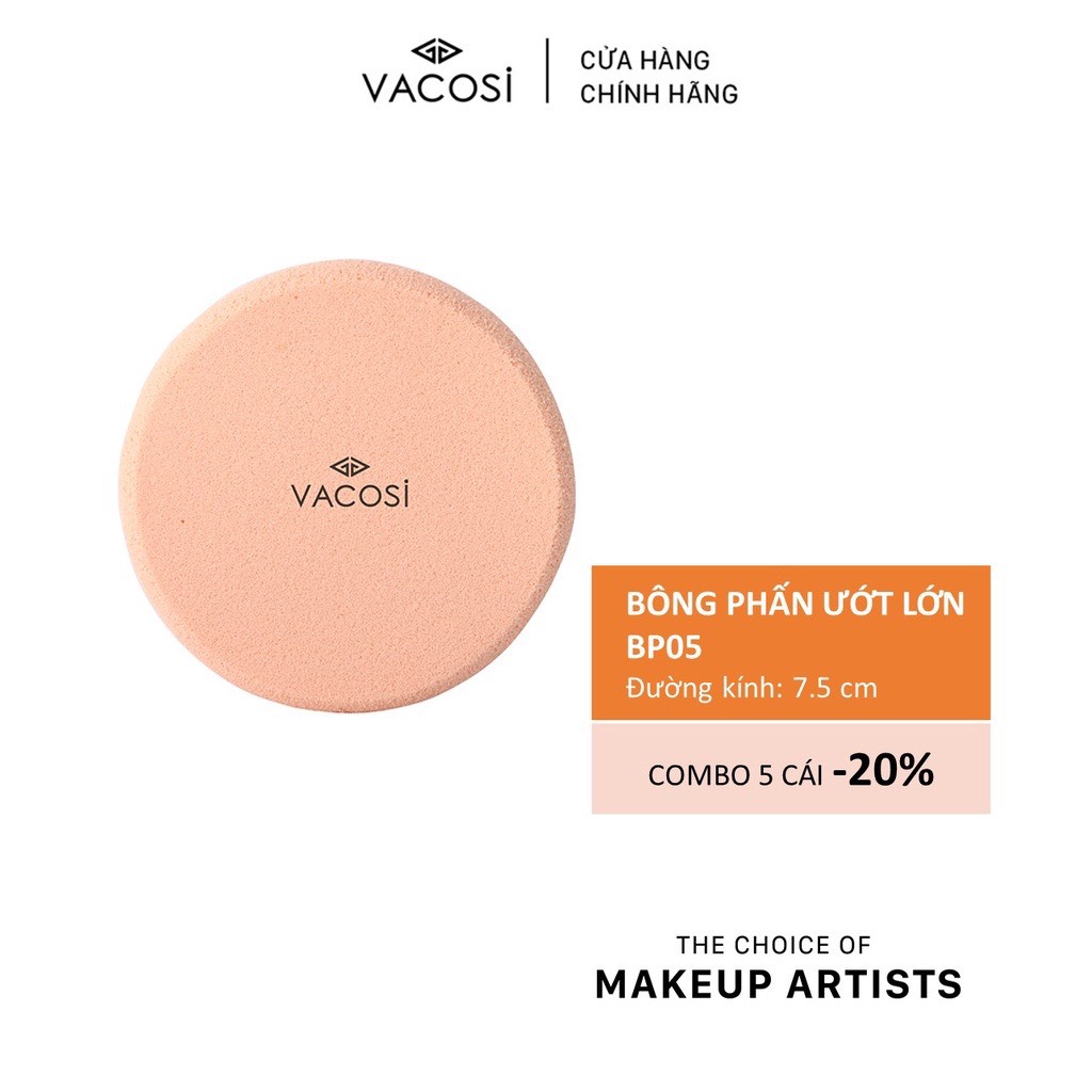 Bông phấn tròn lớn Vacosi