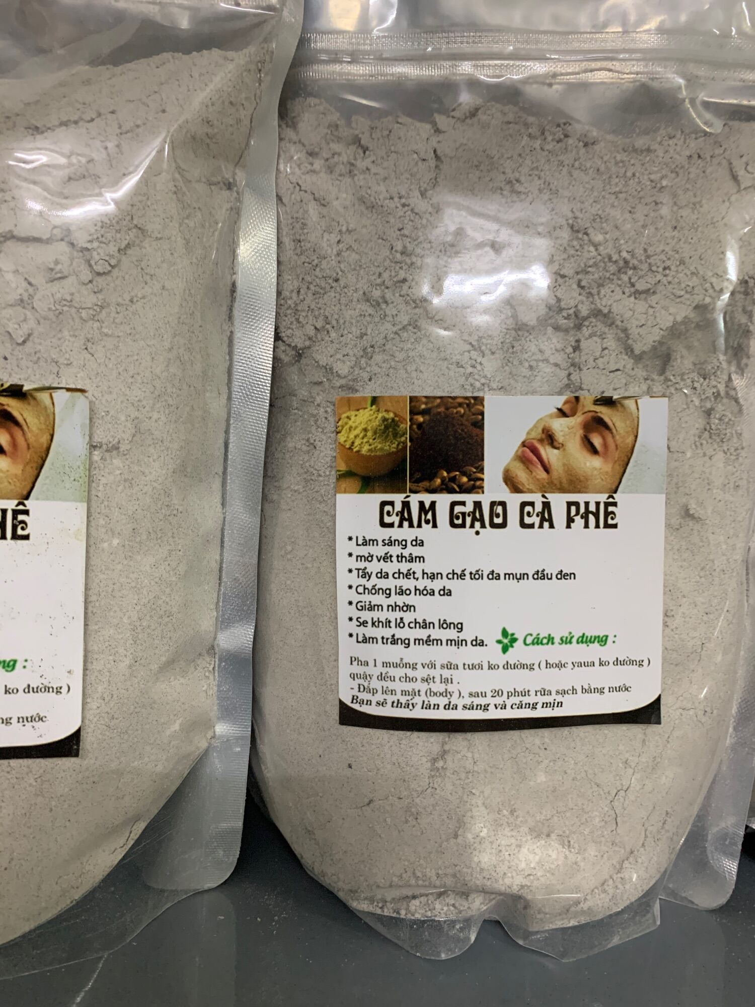 1kg Cám gạo cà phê tẩy da chết