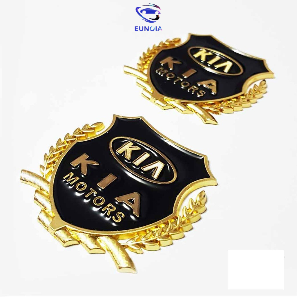 Bộ 02 logo bông lúa kia trang trí xe