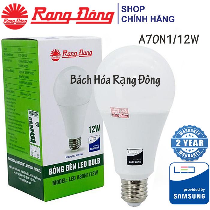 Bộ 12 Bóng đèn LED bulb 12W Rạng Đông - SAMSUNG ChipLED