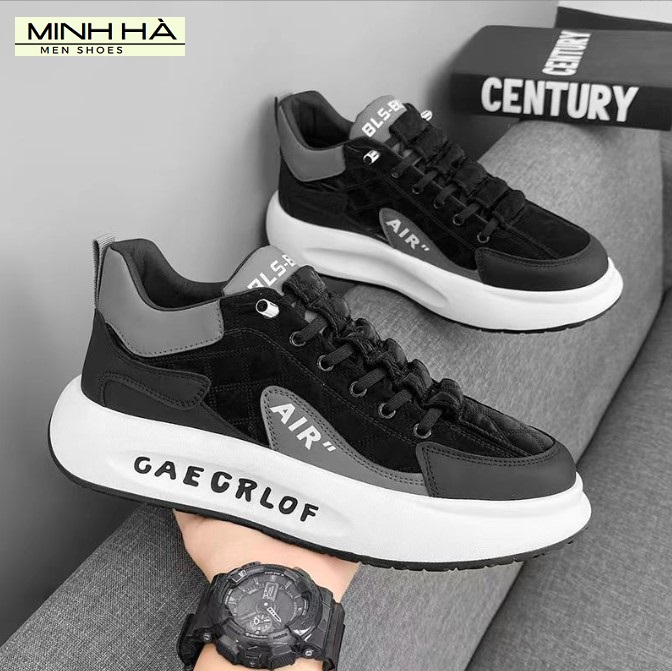 Giày nam đẹp HOT 2023 phong cách năng động  Minh Hà - 346, Giày thể thao nam đế cao 3cm