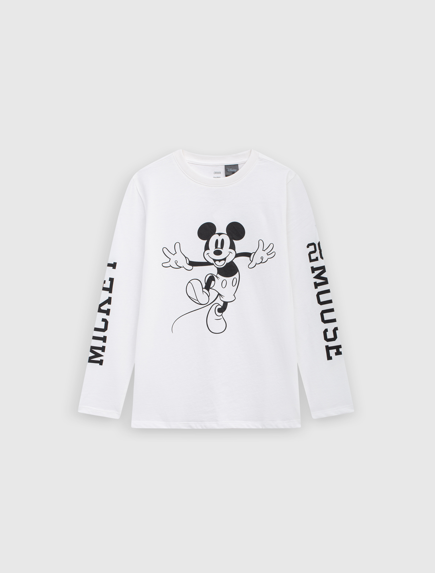 Áo phông dài tay bé trai canifa cotton usa in hình mickey 2tl23w008