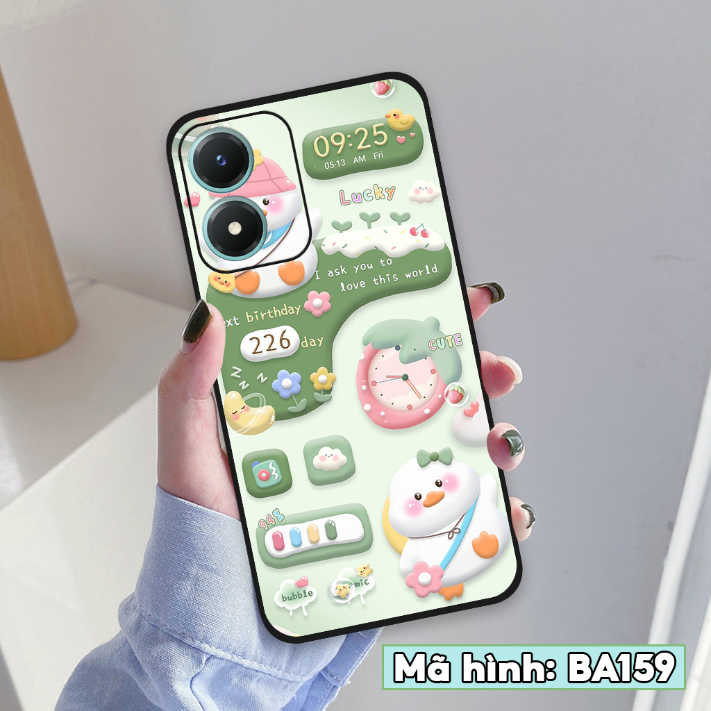 Ốp lưng Vivo Y02S, ốp điện thoại vivo hình gấu thỏ hồng, hình nền dễ thương