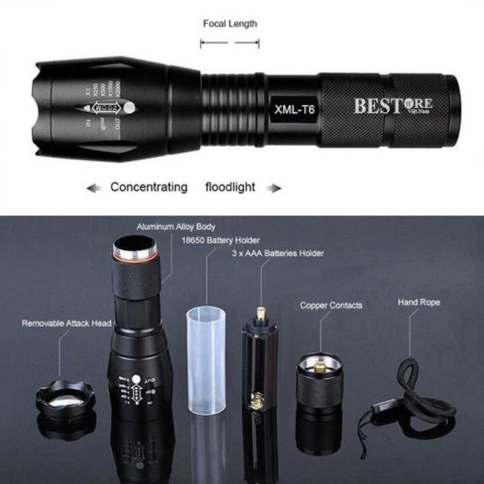 ĐÈN PIN SIÊU SÁNG T6 - ĐÈN PIN SIÊU SÁNG T6