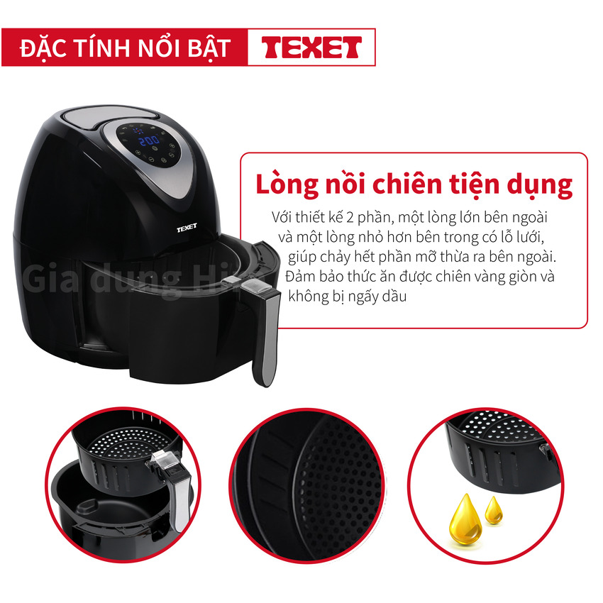 Nồi chiên không dầu TEXET 3,2L AF-612