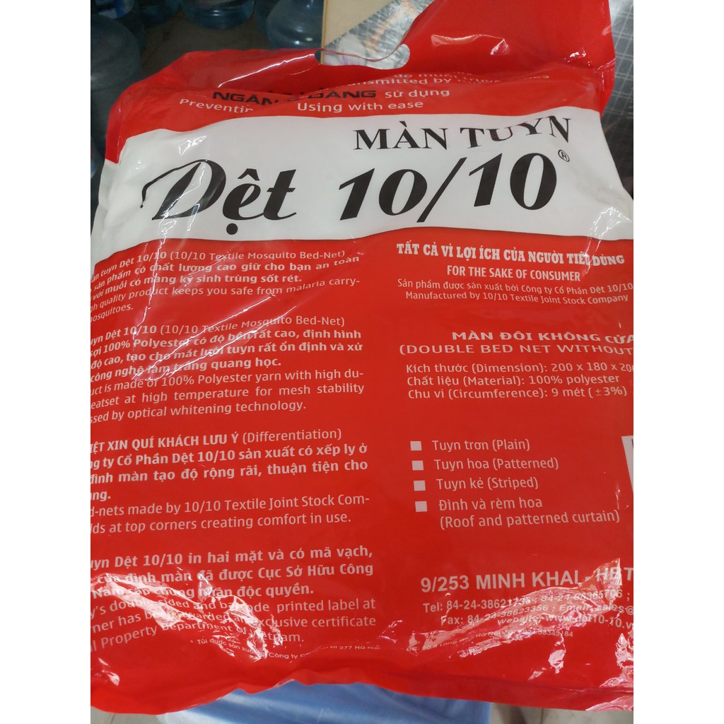 Mùng Màn tuyn chống muỗi cao cấp 10/10