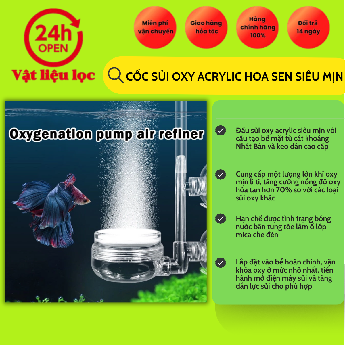 Cốc Sủi Oxy Acrylic Lotus Siêu Mịn