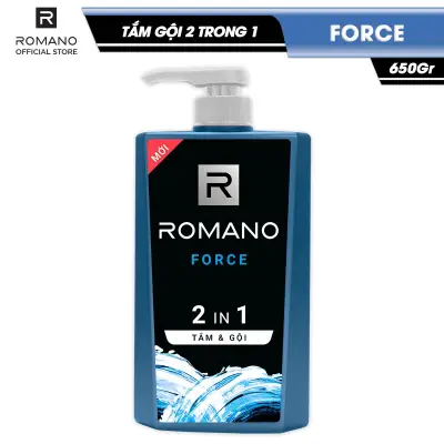 [HCM]Tắm gội 2 trong 1 Romano Force hương nước hoa 650g