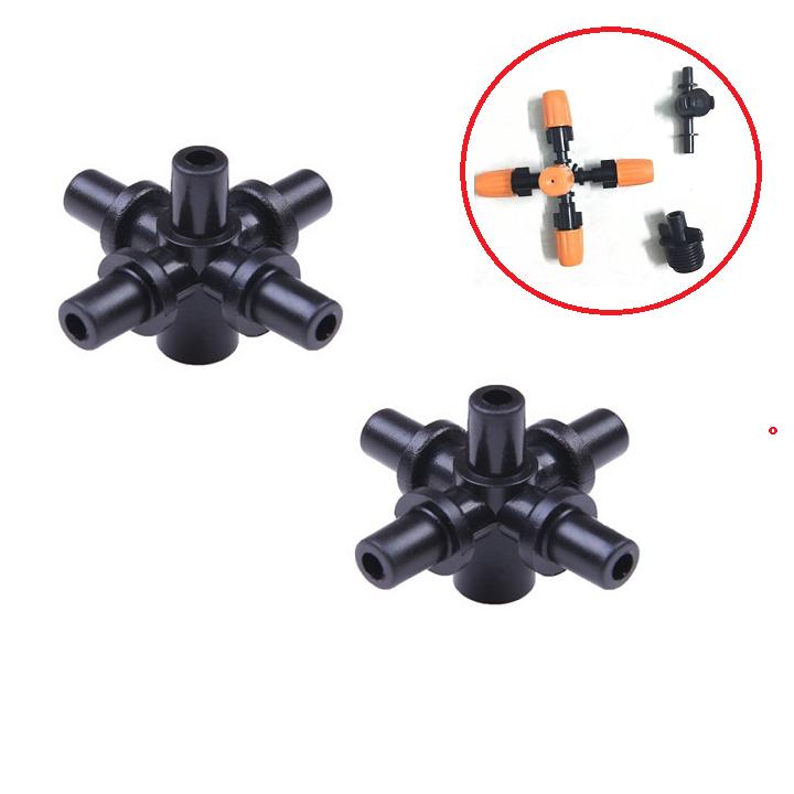 Set 2 Đầu chia 5 hướng 6mm dùng để lắp ráp vòi phun sương 5 cửa