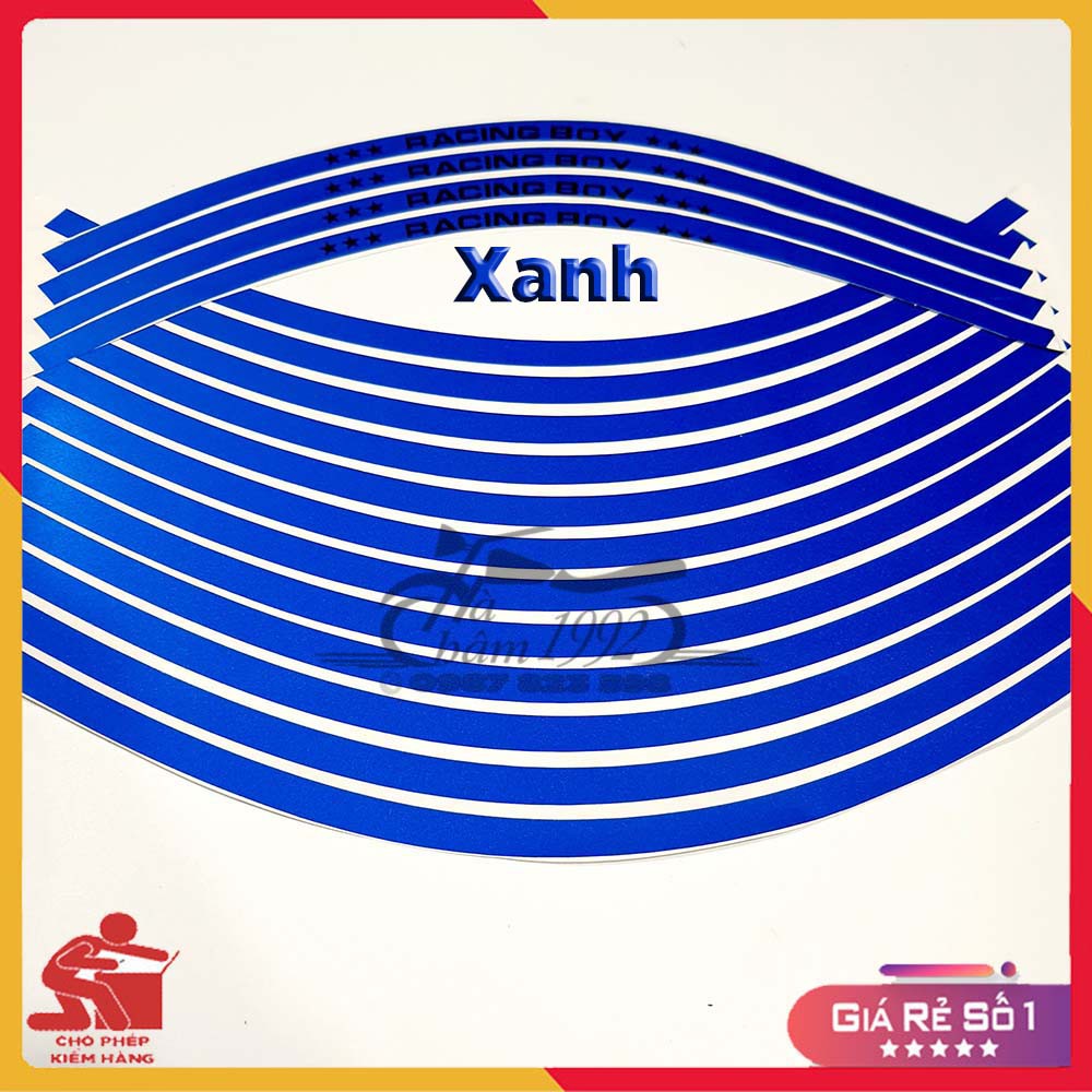 Tem (Decal) Phản Quang 3M Dán Vành Racing Boy (1 Bộ Đủ Dán 2 Mâm)