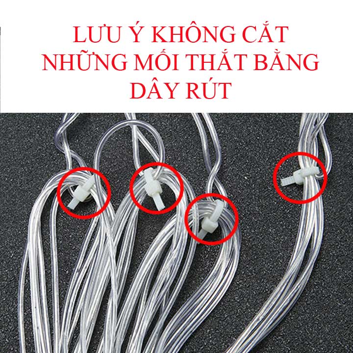 Đèn trang trí rèm 2m5 10 dây thả kiểu sao