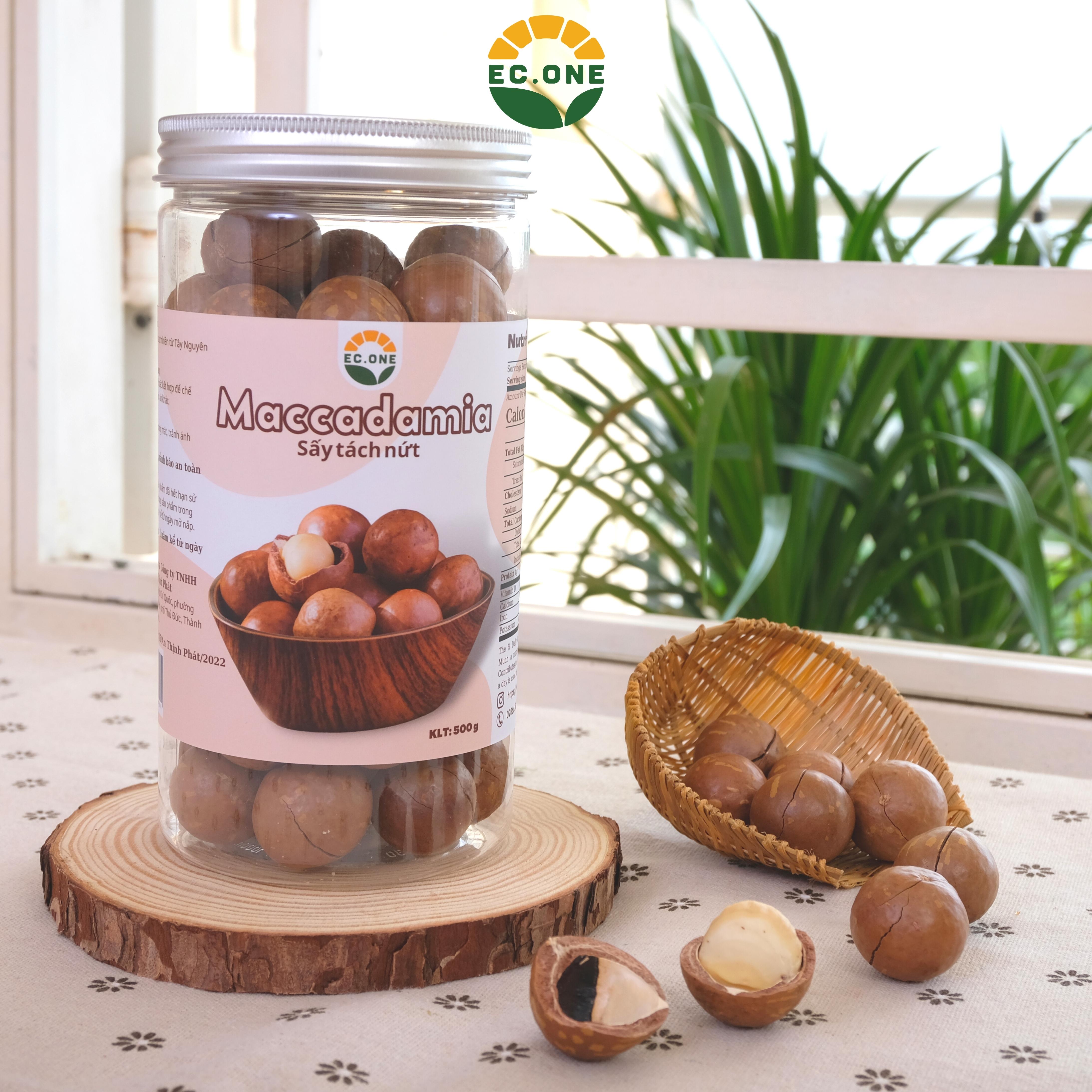 Hạt Macca sấy tách nứt nguyên vị By Ec-One (hũ pet 500g)
