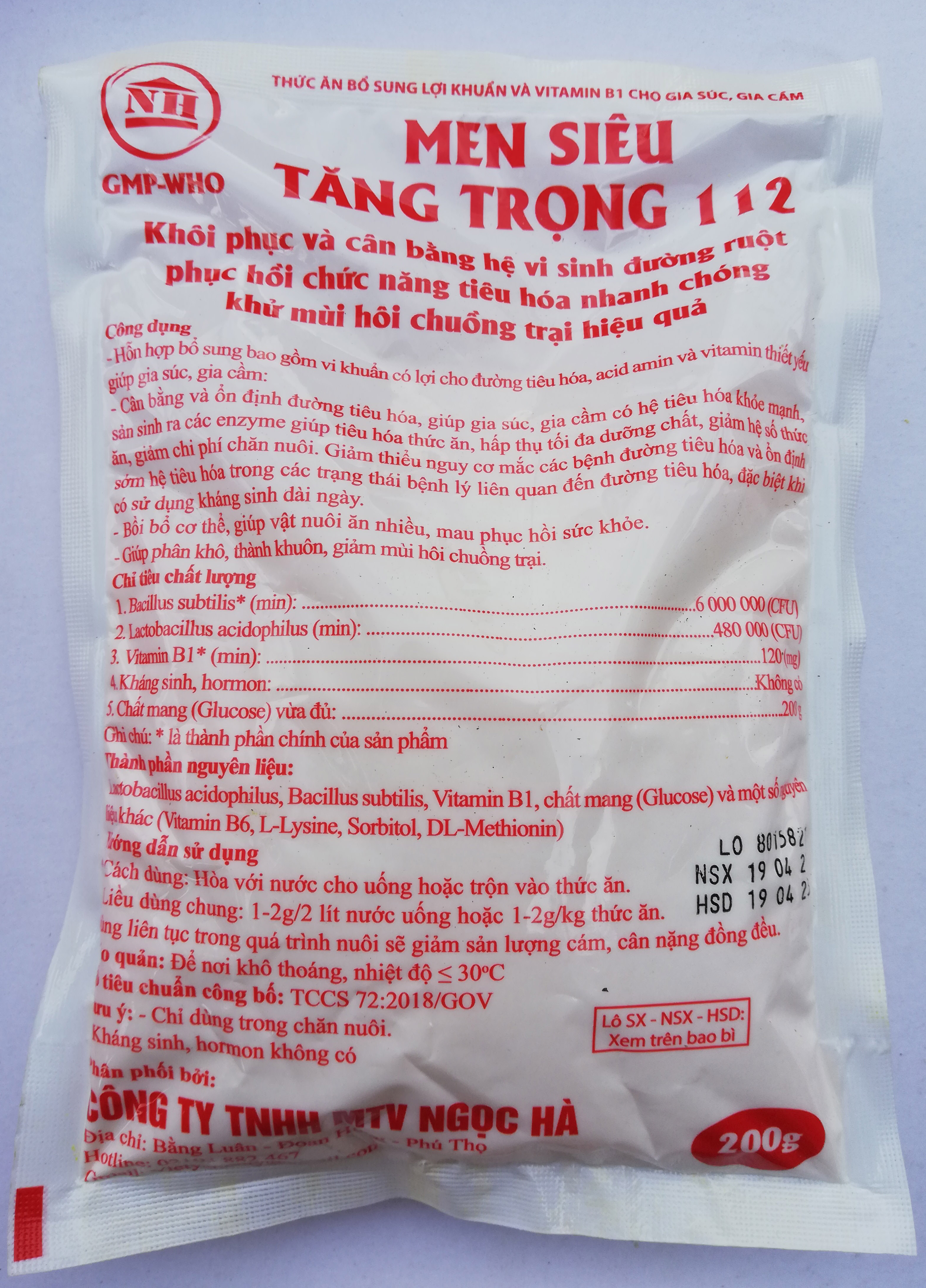 1 gói Men Siêu Tăng Trọng 200g