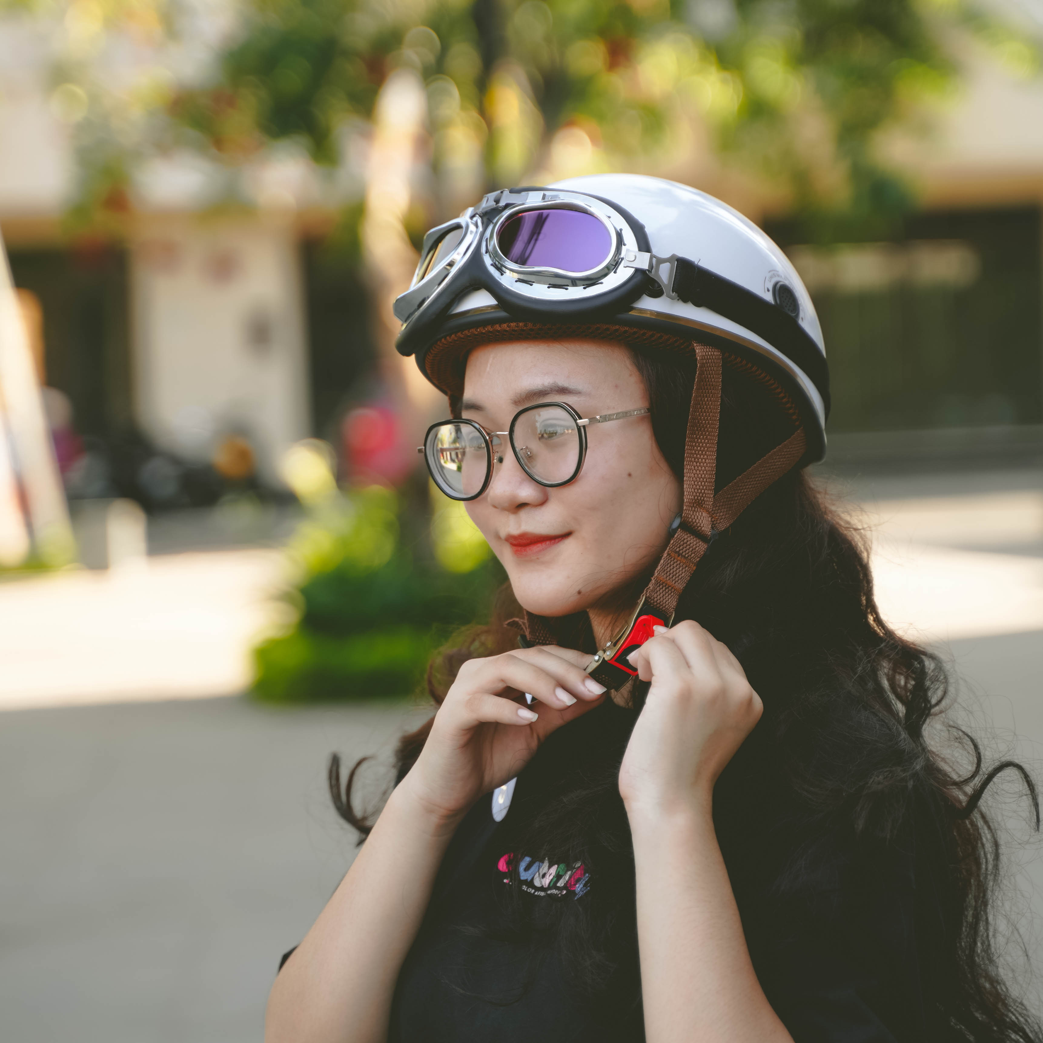 Mũ bảo hiểm 1/2 UNISWAP gắn kính phi công 7 màu