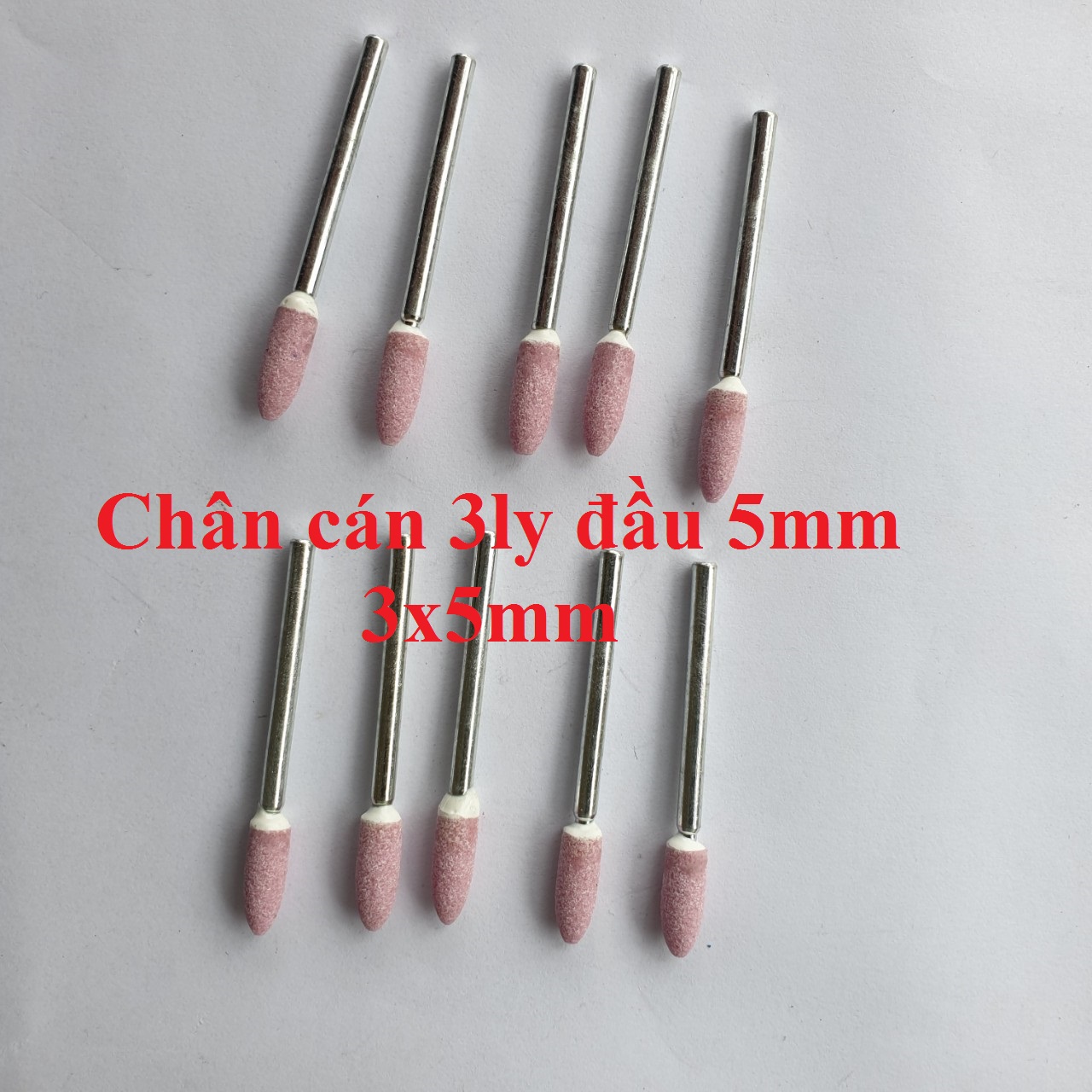 10 Mũi đá mài hình trụ tròn đầu mini 3x5mm - đầu đá mài mini