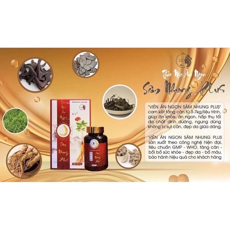 Viên ăn ngon Sâm Nhung Plus + tặng ly