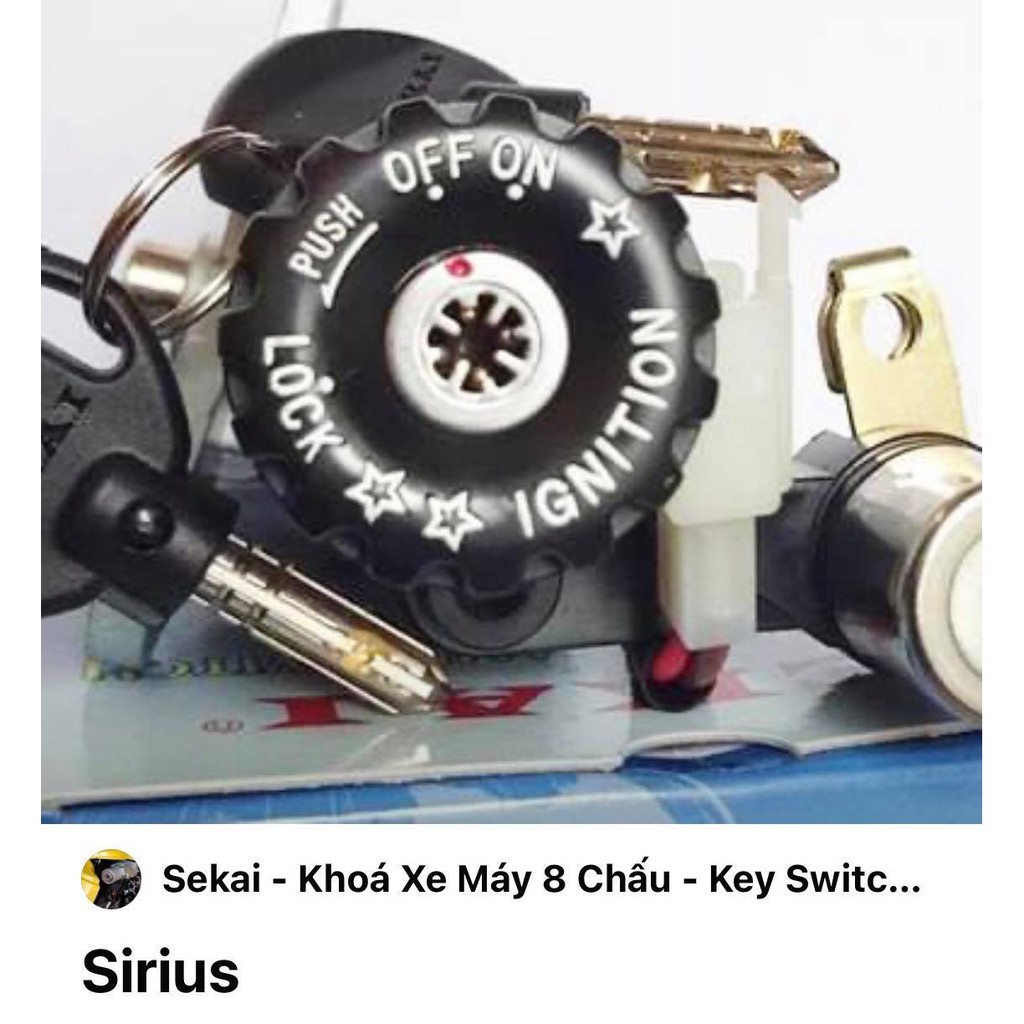 Ổ khóa xe sirius xăng cơ sekai 8 cạnh chính hãng