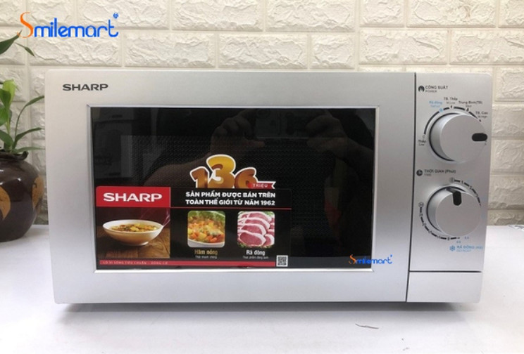 Lò vi sóng sharp r-207vn-sl, hàng chính hãng bh 12 tháng