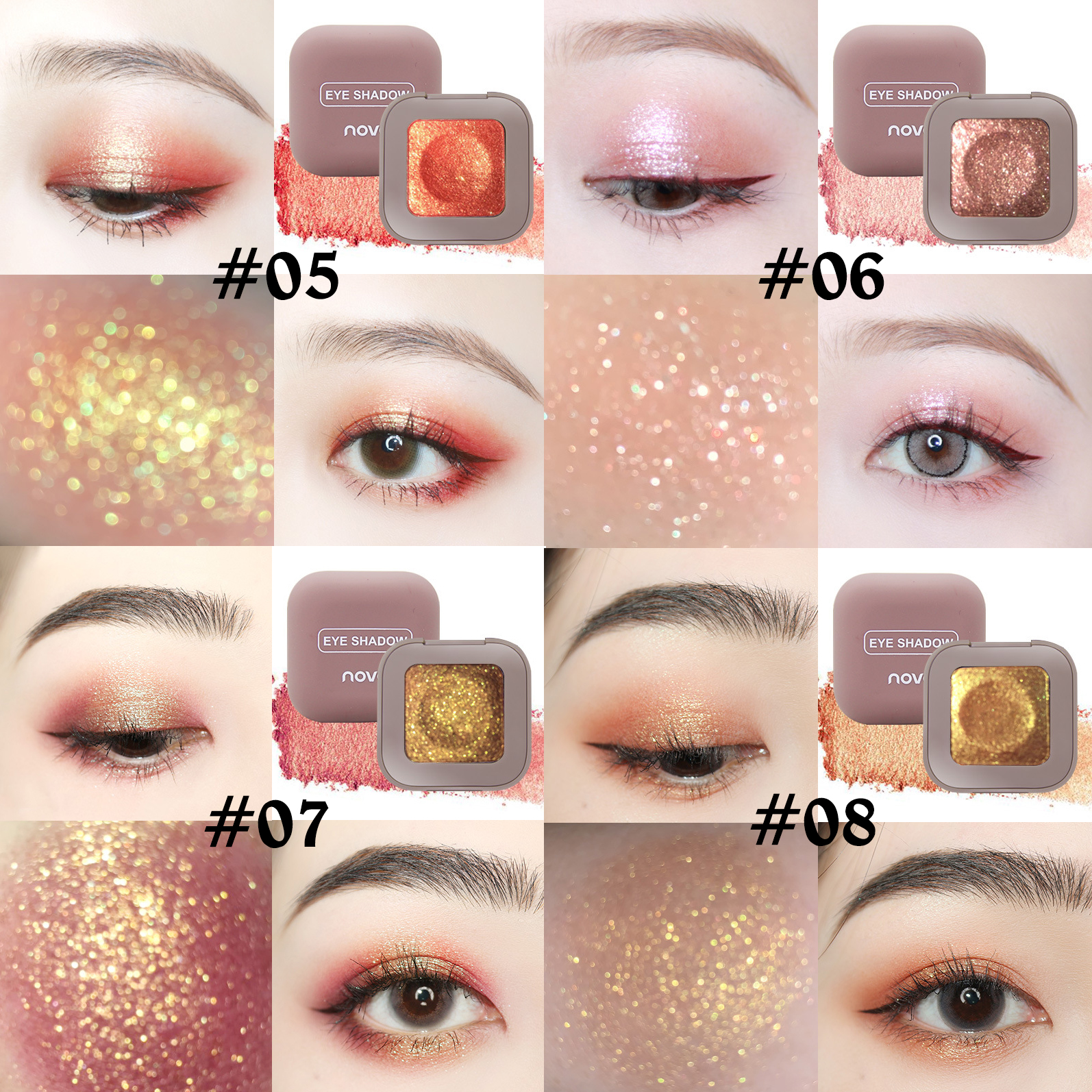 Phấn mắt nhũ lấp lánh Novo Eye Shadow