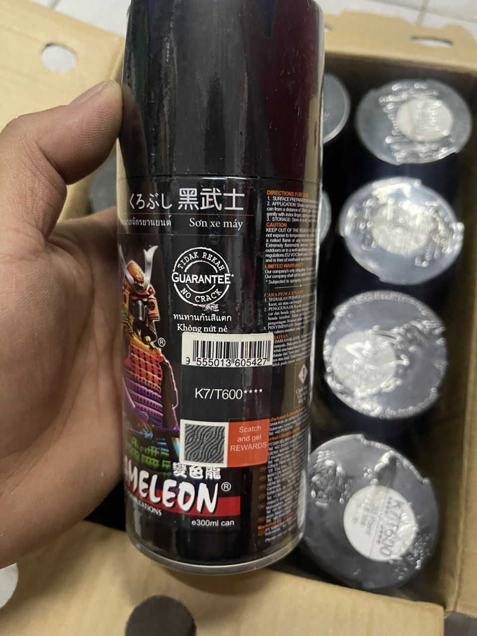 Sơn xịt Samurai màu 3D Tím Ánh Xanh - T600**** (đổi màu theo góc nhìn). 300ml