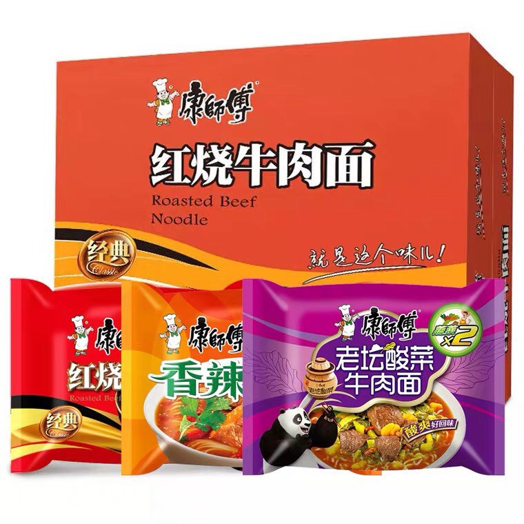 Mỳ Tôm Khang Sư  Phụ 3 vị - Gói 105G