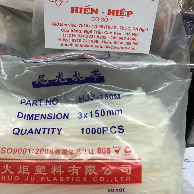 Dây thít 3x150 gói 1000 cái
