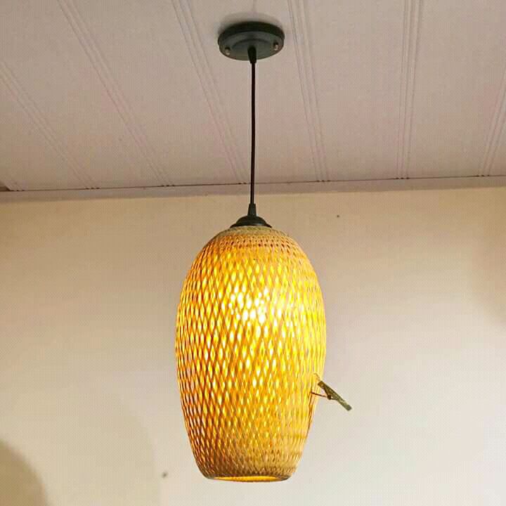 Chao đèn mây tre dạng nhót 20*35cm (0978945425)