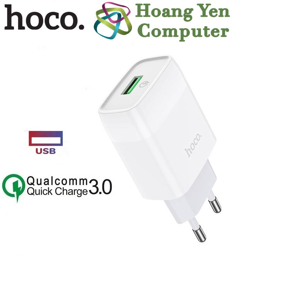 Cốc sạc nhanh quick charge 3.0 hoco c72q - bh 6 thánh | cốc sạc 18w - hoàng yến computer