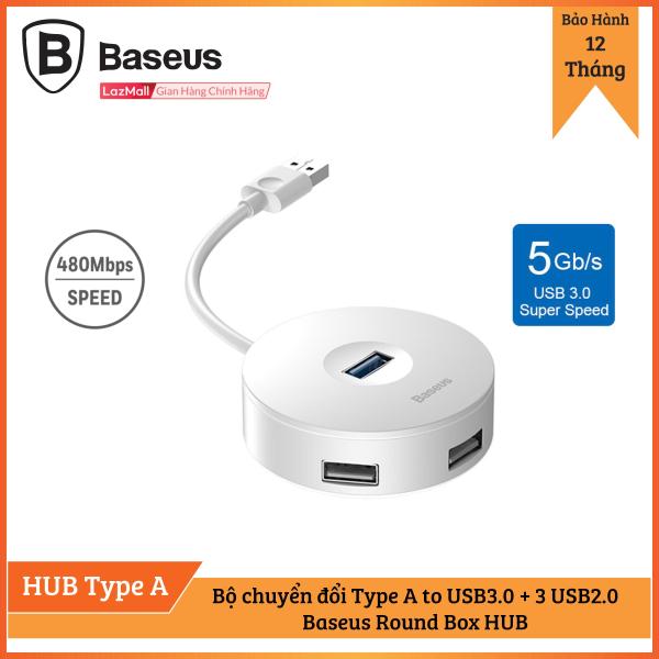 Bảng giá Bộ HUB chuyển đổi USB Type-A sang USB 3.0 Baseus Round Box HUB (4 cổng USB hỗ trợ ổ đĩa) Phong Vũ