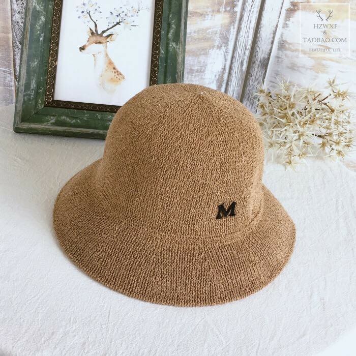 Mũ cói nữ chữ M rộng vành