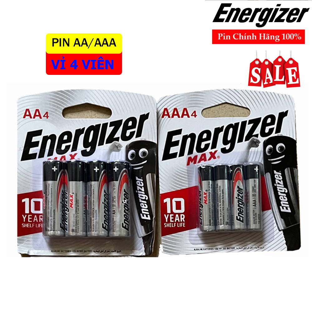 [4 viên] Pin Energizer MAX AA , AAA 1,5 V Siêu Bền - Hàng Chính Hãng