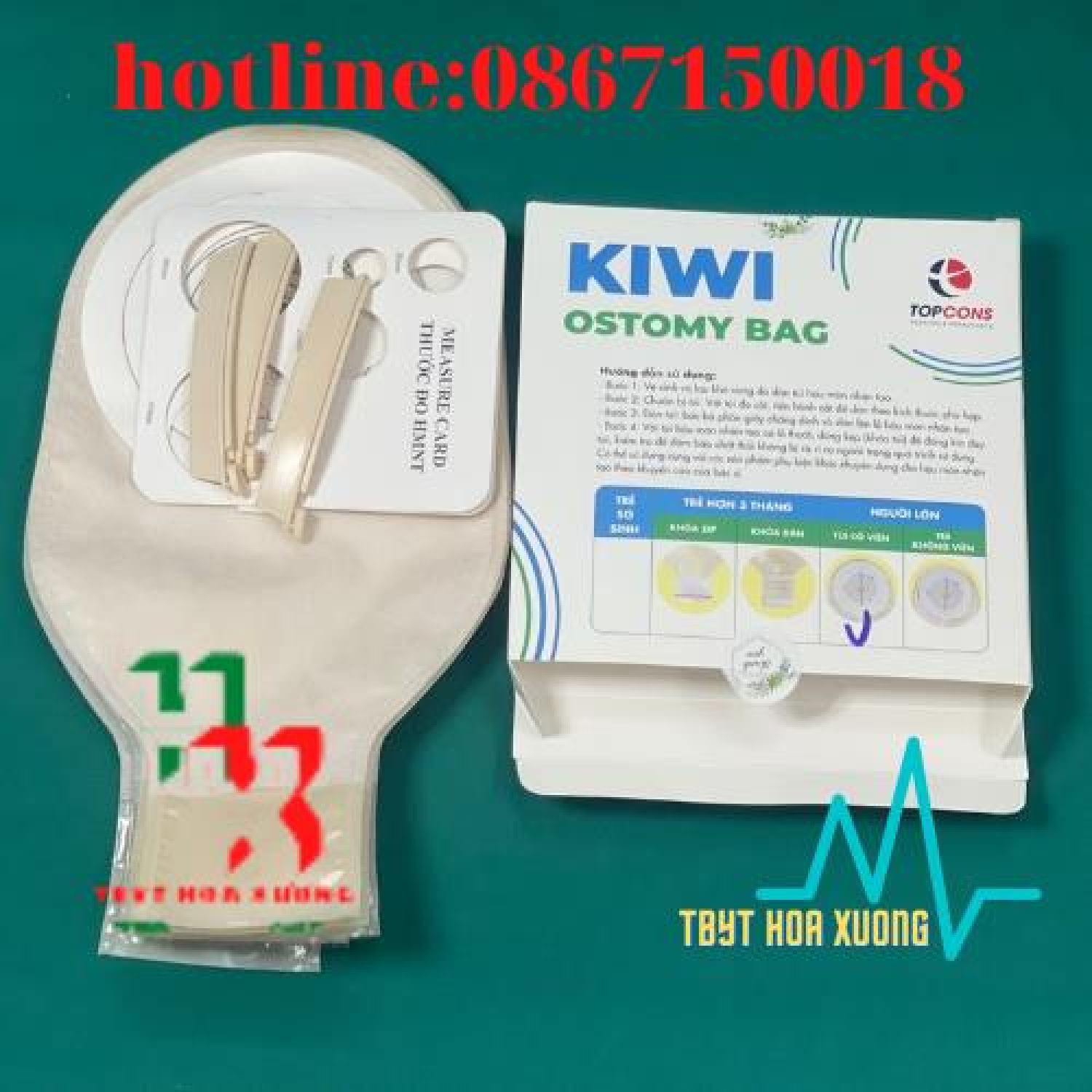 (siêu rẻ)Combo 10 túi hậu môn nhân tạo Kiwi