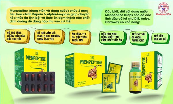 [HCM]Men hỗ trợ tiêu hóa Menpeptine ( Chai 60ml )