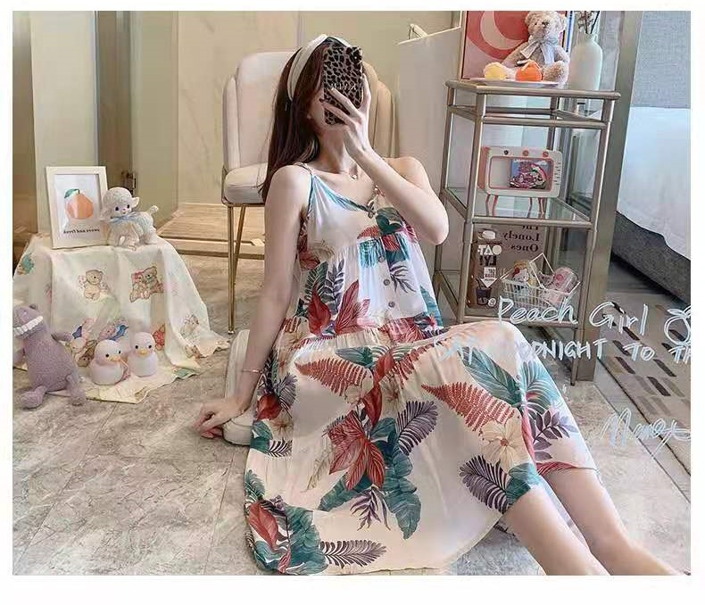 Váy 2 Dây Lanh Mặc Nhà VN60