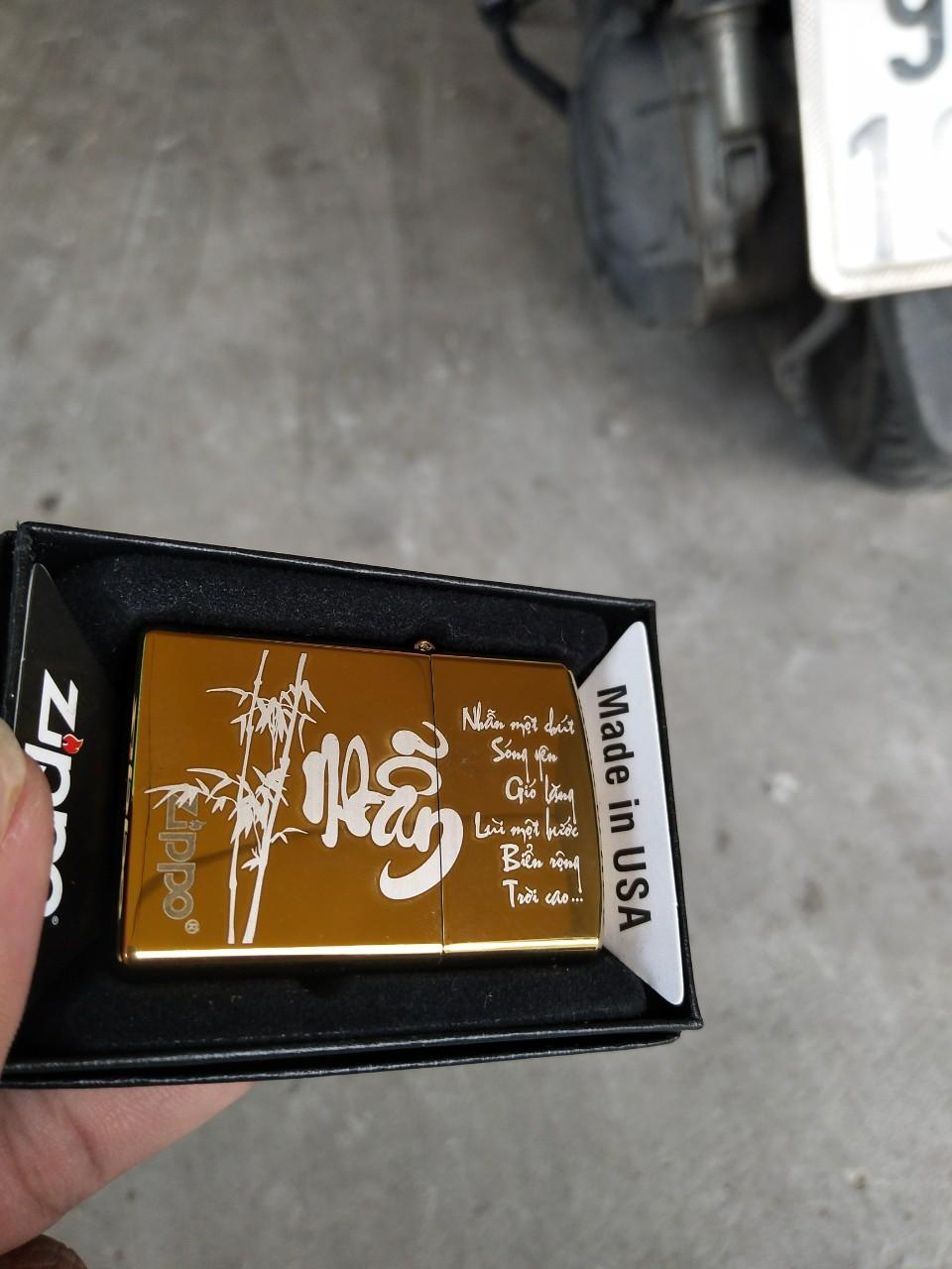 [HCM]Bật Lửa Zippo Khắc Laze Hình Chữ Nhẫn
