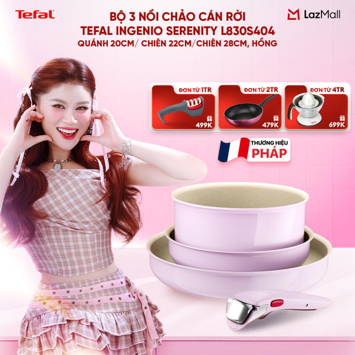 [MỚI] Bộ 3 nồi chảo cán rời Tefal…